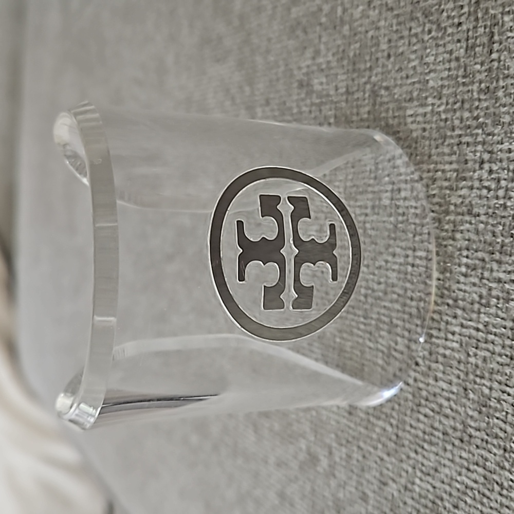 Tory Burch clear lucite/plastic Cuff Bracelet